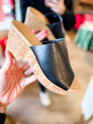Black Cork Wedge