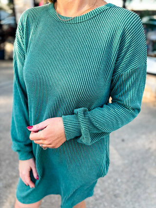 Long Sleeve Ribbed Dress | Multiple Colors