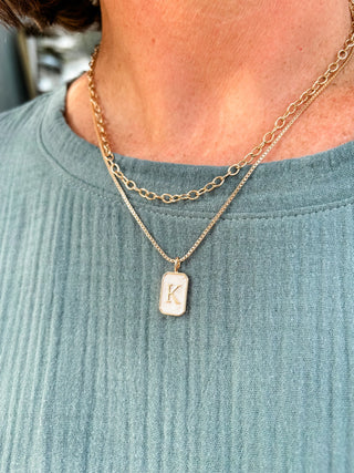 Pearl Initial Pendent Necklace