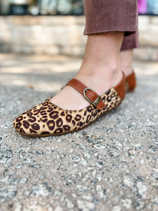 Leopard Carden Mary Jane Flat