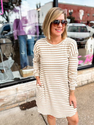 Toasted Cream Stripe Dress