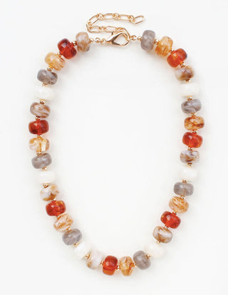 Brown Multi Color Chunky Necklace