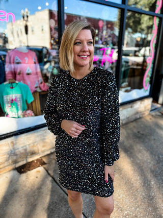 Black Old Flame Sequin Dress