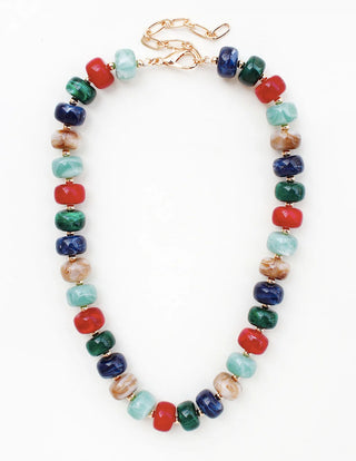 Navy Multi Color Chunky Necklace