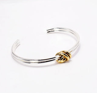 Two Tone Knotted Cuff Bracelet