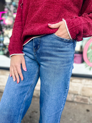 Tummy Control High Rise Baggy Wide Jeans | Vervet