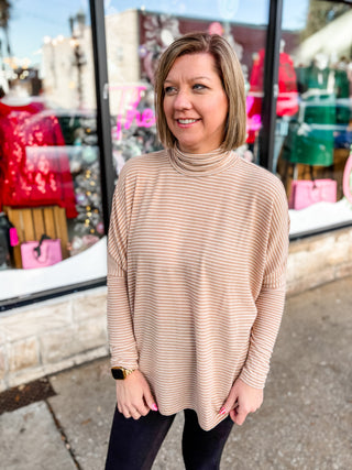 Taupe Daily Dash Striped Top