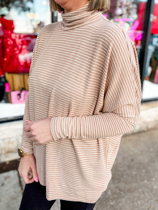 Taupe Daily Dash Striped Top
