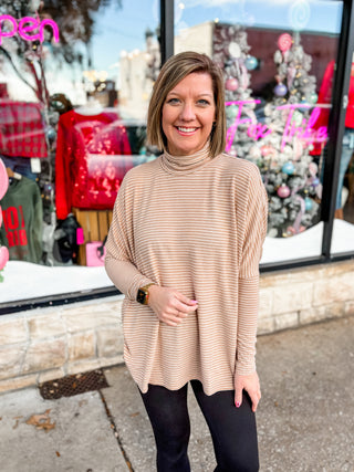 Taupe Daily Dash Striped Top