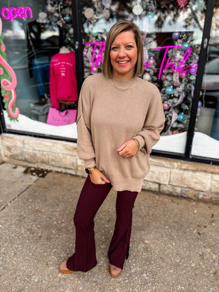 Taupe Theory Tunic Sweater