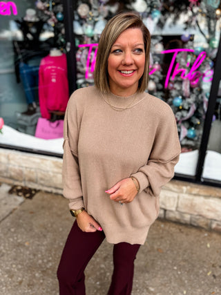 Taupe Theory Tunic Sweater
