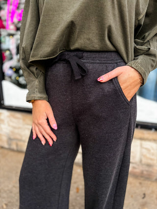 Black Wide Leg Sweatpants | Risen