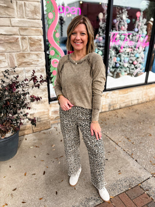 Mocha Washed Thumbhole Top