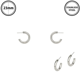 Silver Everyday Essential Hoops