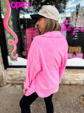 Pink Button Up Shacket