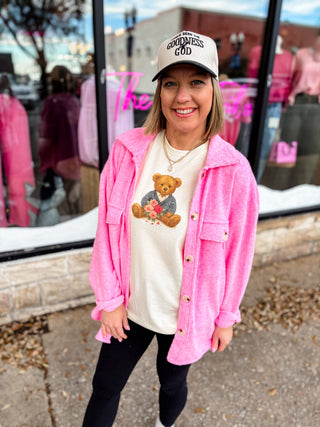 Pink Button Up Shacket