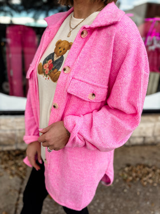 Pink Button Up Shacket