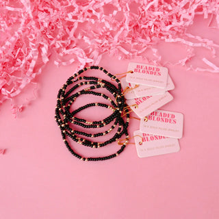 Black Sprinkle Bracelet | Beaded Blondes