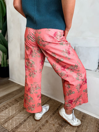 Blush Pressed Petals Wide Leg Pants