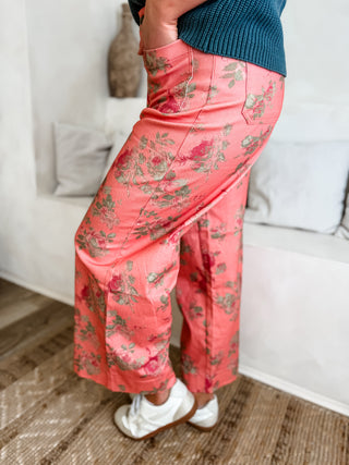 Blush Pressed Petals Wide Leg Pants