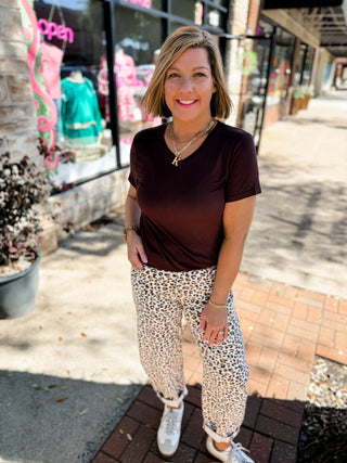 Leopard Cropped Barrel Jeans | Risen