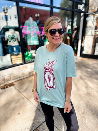 Pink Bow Bunny Tee