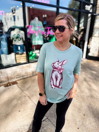 Pink Bow Bunny Tee
