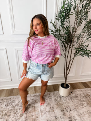 Light Wash Rigid Magic Distressed Cut Off Shorts | Judy Blue