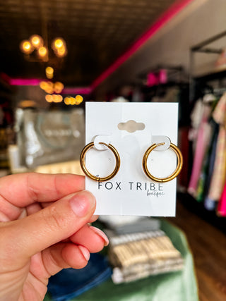Gold Small Simple Thin Hoops