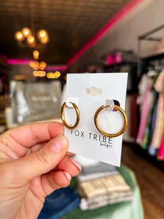 Gold Small Simple Thin Hoops