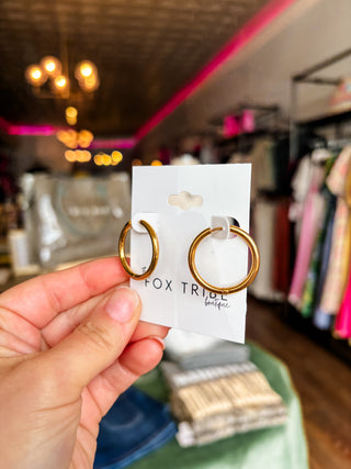 Gold Classic Simple Thin Hoops