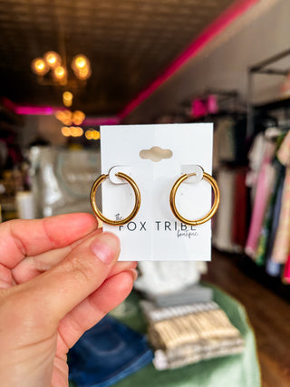 Gold Classic Simple Thin Hoops