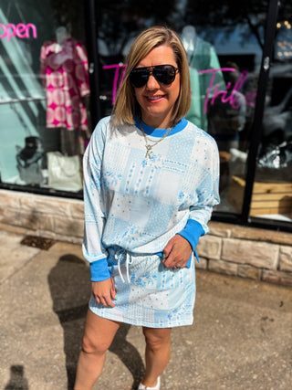Blue Skies Patchwork Skort Set