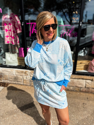 Blue Skies Patchwork Skort Set