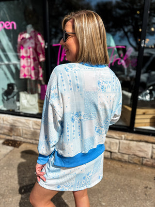 Blue Skies Patchwork Skort Set
