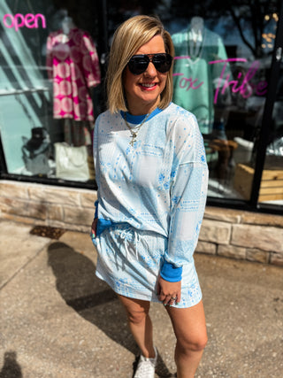 Blue Skies Patchwork Skort Set