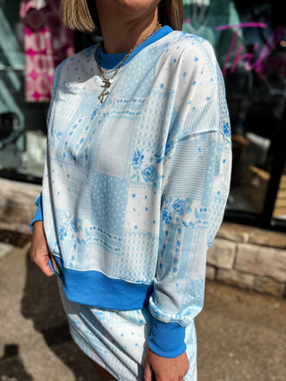Blue Skies Patchwork Skort Set