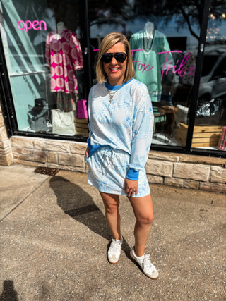 Blue Skies Patchwork Skort Set