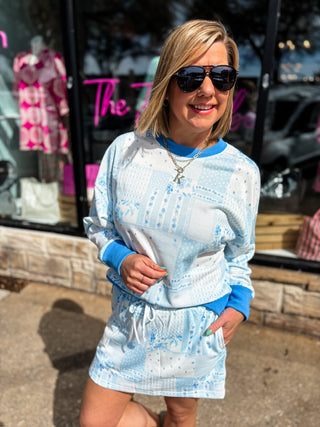 Blue Skies Patchwork Skort Set