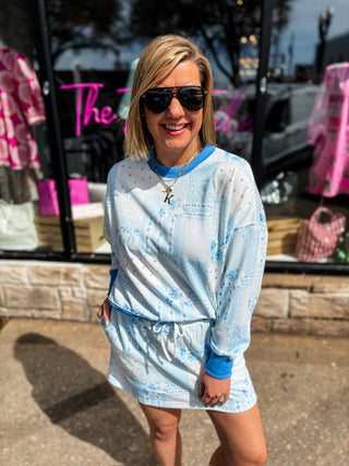 Blue Skies Patchwork Skort Set