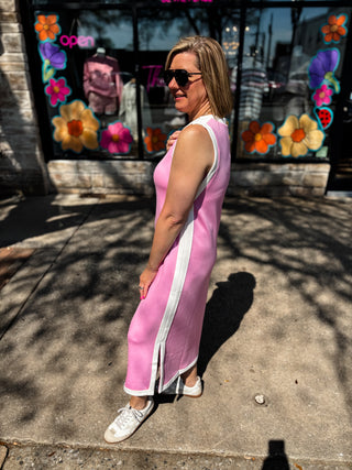 Pink Easy Elegance Midi Dress
