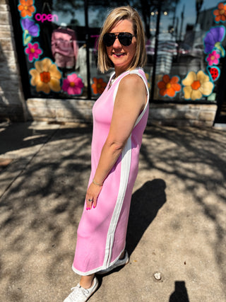 Pink Easy Elegance Midi Dress