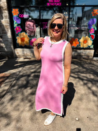 Pink Easy Elegance Midi Dress