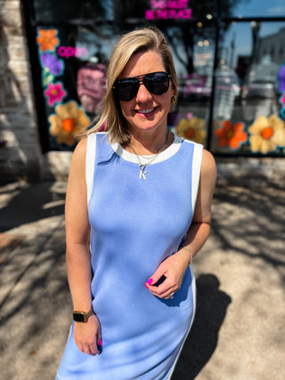 Blue Easy Elegance Midi Dress