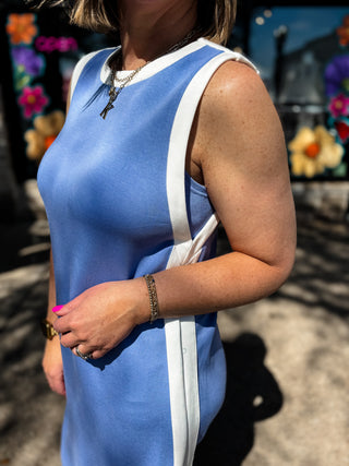 Blue Easy Elegance Midi Dress