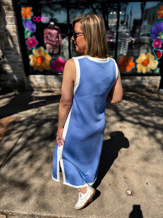 Blue Easy Elegance Midi Dress