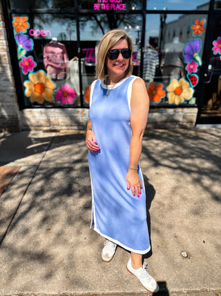 Blue Easy Elegance Midi Dress