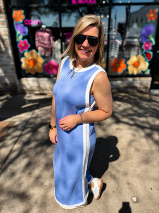Blue Easy Elegance Midi Dress