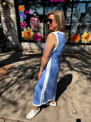 Blue Easy Elegance Midi Dress