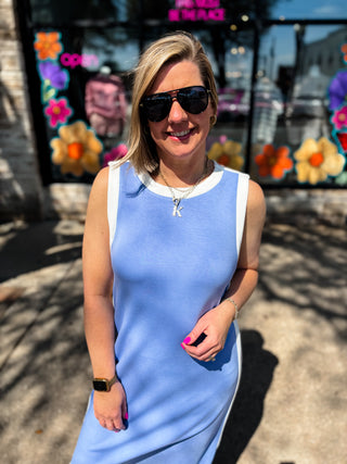 Blue Easy Elegance Midi Dress